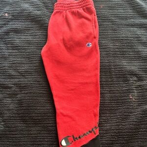Champion Kids Red Joggers with Black Trim